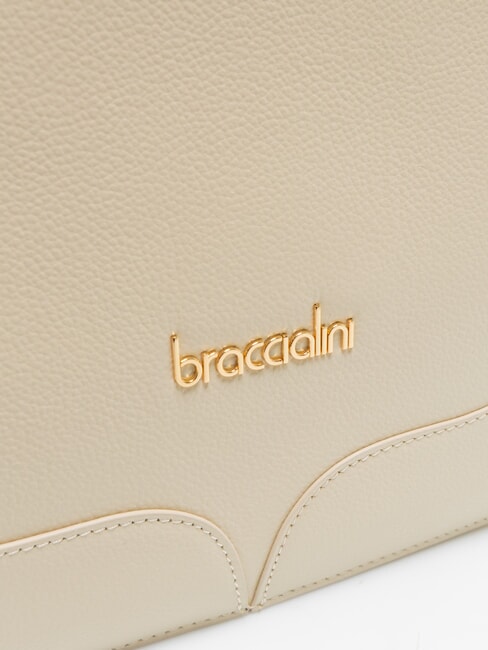 HELLEN Einkaufstasche aus Leder Beige - Damentaschen