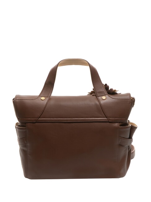 SOFIA Lederhandtasche mit Blume braun - Damentaschen