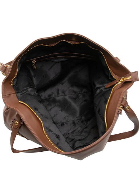 NAOMI Umh&auml;ngetasche aus Leder mit Kette braun - Damentaschen