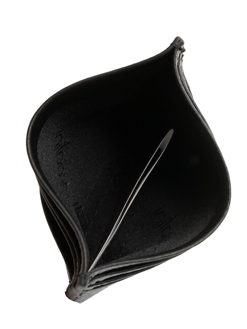 BASIC Kartenetui aus Leder mit Metalllogo Schwarz - Brieftaschen Damen