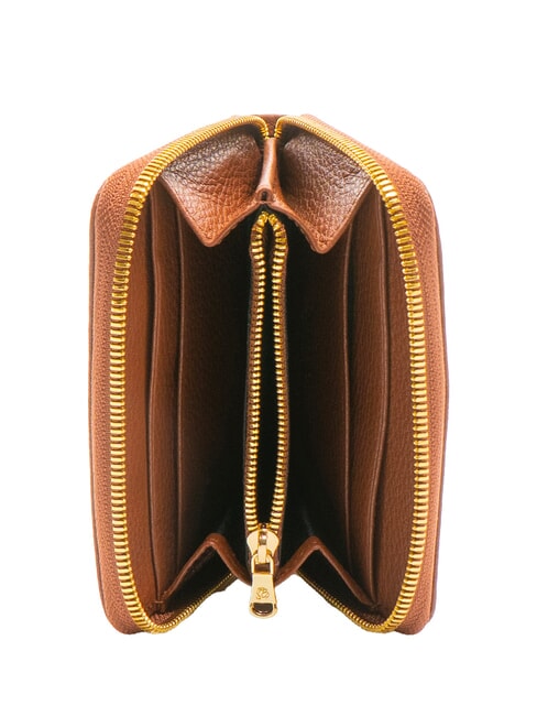 BASIC Kleine Lederbrieftasche mit Rundum-Rei&szlig;verschluss braun - Brieftaschen Damen