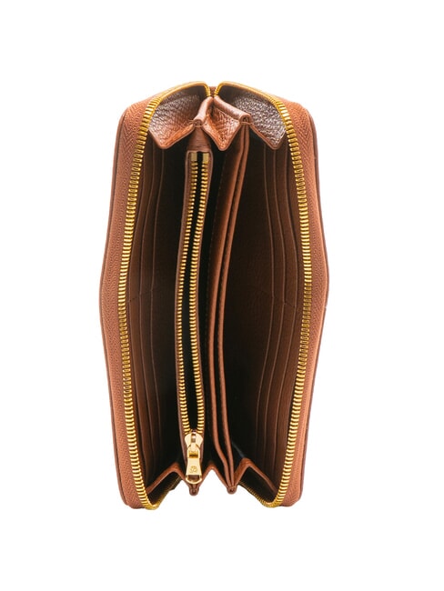 BASIC Gro&szlig;e Lederbrieftasche mit Rundum-Rei&szlig;verschluss braun - Brieftaschen Damen