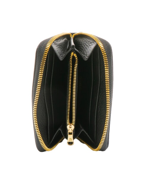 BASIC Kleine Lederbrieftasche mit Rundum-Rei&szlig;verschluss Schwarz - Brieftaschen Damen