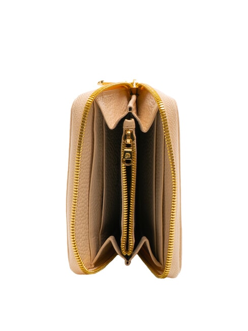 BASIC Kleine Lederbrieftasche mit Rundum-Rei&szlig;verschluss Beige - Brieftaschen Damen