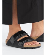 BIRKENSTOCK UJI Slipper-Sandale aus Leder Schwarz - Damenschuhe - 8