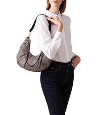 BORBONESE FOLD  Weiche Umh&auml;ngetasche OP / NATUR / SCHWARZ - Damentaschen - 5