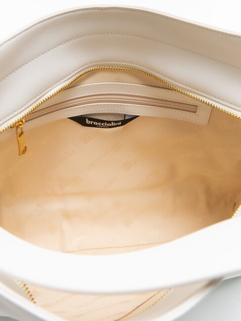 GRETA Umh&auml;ngetasche aus Leder Wei&szlig; - Damentaschen