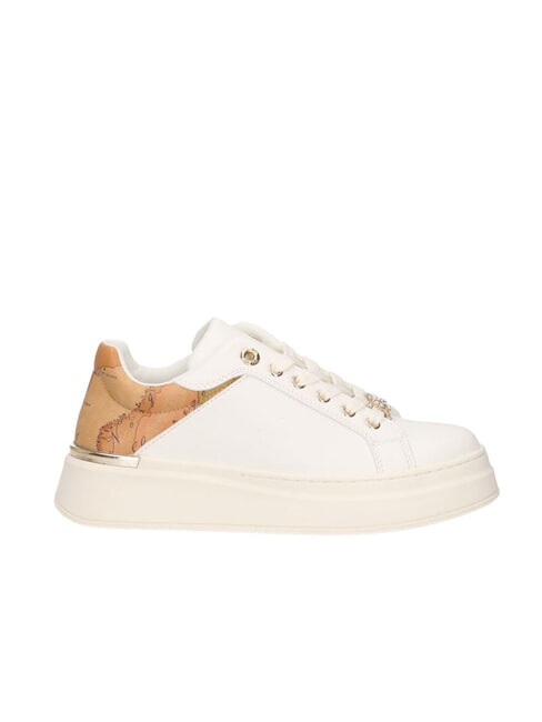 GEO JUNIOR Sneakers mit Schmuckschn&uuml;rsenkeln Wei&szlig; / Geo-Beige - Damenschuhe