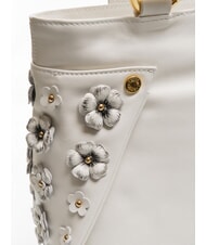 BRACCIALINI SOFIA Umh&auml;ngetasche aus Leder mit kleinen Blumen Wei&szlig; - Damentaschen - 3