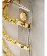 BRACCIALINI NORA Umh&auml;ngetasche aus Leder mit Schnallen Wei&szlig; - Damentaschen - 4