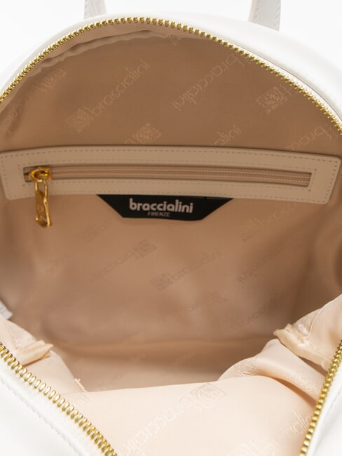 NAOMI Runder Lederrucksack Wei&szlig; - Damentaschen