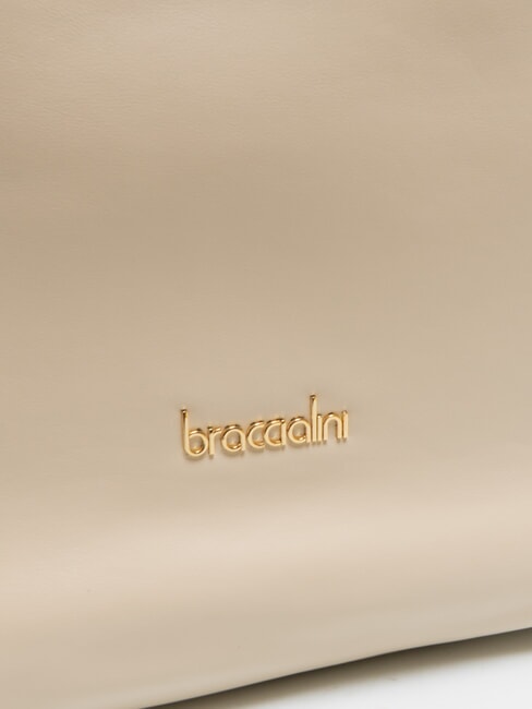 NORA Hobo-Tasche aus Leder Beige - Damentaschen