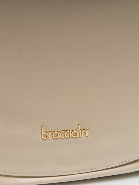 NORA Umh&auml;ngetasche aus Leder Beige - Damentaschen