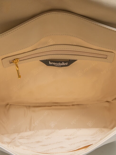 NORA Umh&auml;ngetasche aus Leder Beige - Damentaschen