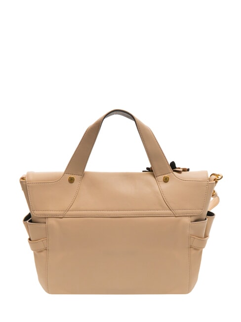SOFIA Lederhandtasche mit Blume Beige - Damentaschen