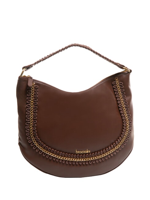 NAOMI Hobo-Tasche aus Leder mit Kette braun - Damentaschen