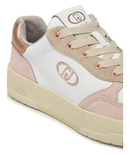 LIUJO ME 03 Snakers aus Leder und Wildleder Nude/Wei&szlig;/Erbse - Damenschuhe - 3