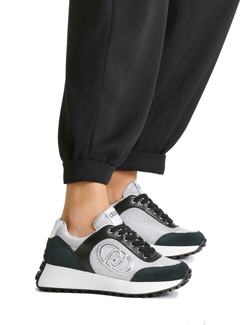 LOLO 17 Glitzer-Sneaker Lurex Off-Black - Damenschuhe