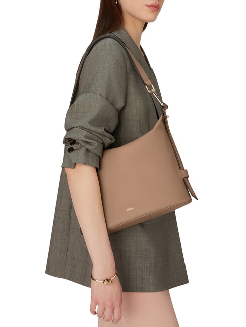 NUVOLA M Doppelt tragbare Ledertasche grau - Damentaschen