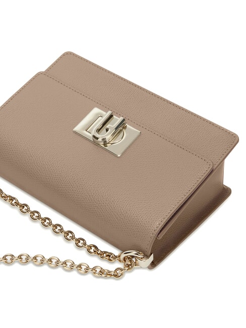 1927 Mini-Umh&auml;ngetasche aus Ares-Leder grauer Stuck - Damentaschen