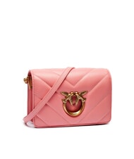 PINKO LOVE CLICK Mini-Tasche aus gestepptem Leder - Damentaschen