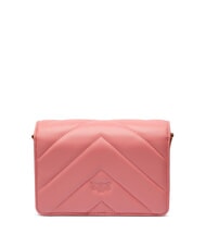 PINKO LOVE CLICK Mini-Tasche aus gestepptem Leder Pfirsichbl&uuml;te-Antikgold - Damentaschen - 3