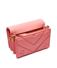 PINKO LOVE CLICK Mini-Tasche aus gestepptem Leder Pfirsichbl&uuml;te-Antikgold - Damentaschen - 6