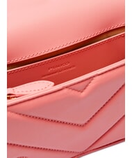 PINKO LOVE CLICK Mini-Tasche aus gestepptem Leder Pfirsichbl&uuml;te-Antikgold - Damentaschen - 8
