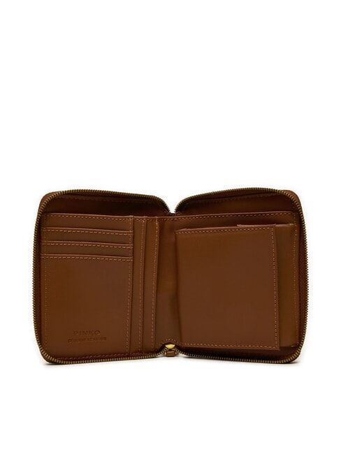 TAYLOR Quilted Geldb&ouml;rse mit umlaufendem Rei&szlig;verschluss Leder-Antikgold - Brieftaschen Damen