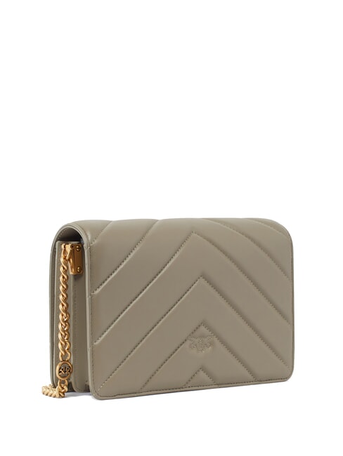 LOVE CLICK CLASSIC Gesteppte Ledertasche Walnuss-Antikgold - Damentaschen