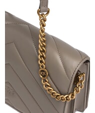 PINKO LOVE CLICK CLASSIC Gesteppte Ledertasche Walnuss-Antikgold - Damentaschen - 4