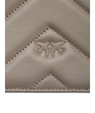 PINKO LOVE CLICK CLASSIC Gesteppte Ledertasche Walnuss-Antikgold - Damentaschen - 5