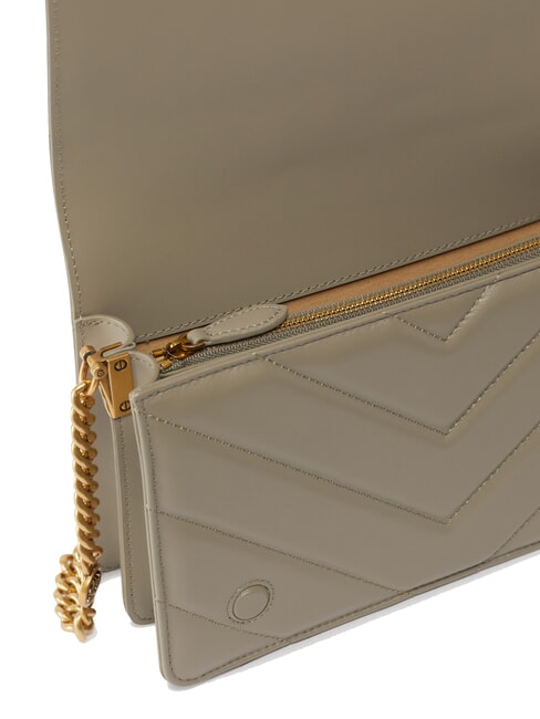 LOVE CLICK CLASSIC Gesteppte Ledertasche Walnuss-Antikgold - Damentaschen