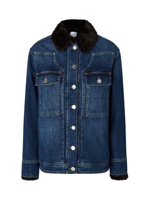 POP Jeansjacke mit Applikationen mitteldunkle Vintage-Waschung - Damenjacken