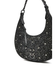 PINKO BRIOCHE Mini-Tasche mit Sternen und Strass schwarze Limousine-Gunmetal - Damentaschen - 3