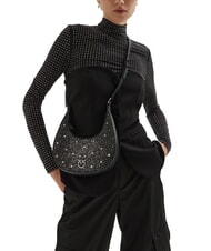 PINKO BRIOCHE Mini-Tasche mit Sternen und Strass schwarze Limousine-Gunmetal - Damentaschen - 5