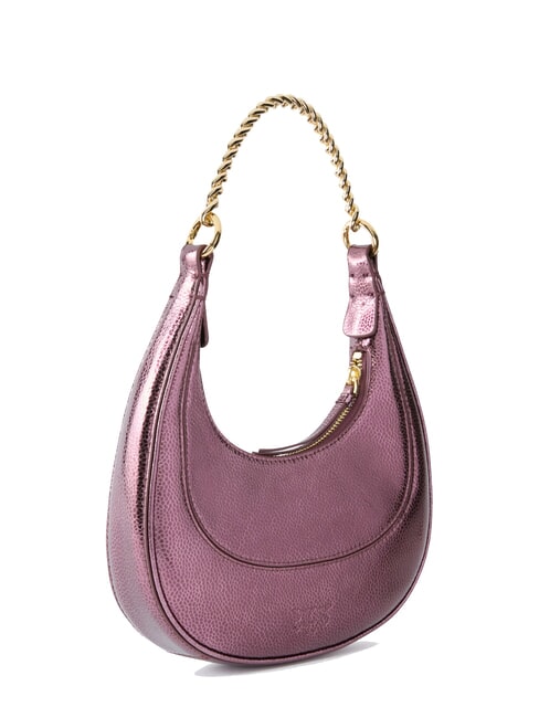 BRIOCHE Schultertasche aus Metallic-Leder metallisches Braun-Gold - Damentaschen