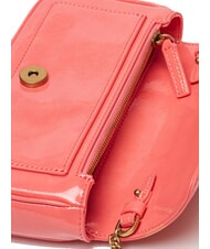 PINKO LOVE ONE Mini-Umh&auml;ngetasche mit Gl&auml;nzendem Finish Pfirsichbl&uuml;te-Antikgold - Damentaschen - 4