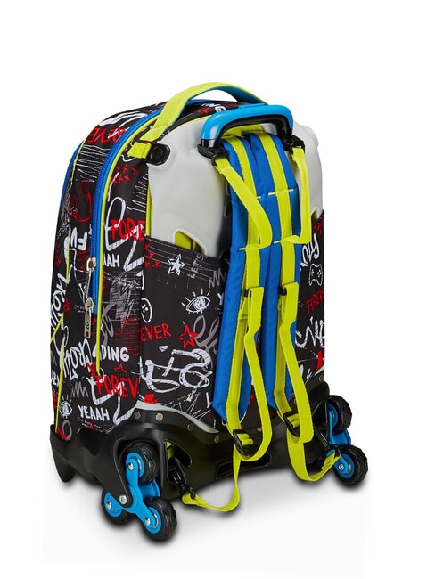 GANG BORN TO FUN BOY  Abnehmbarer Trolley-Rucksack, 3 R&auml;der Schwarz - Rucks&auml;cke mit Trolleyfunktion