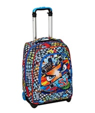 SJGANG FACCE DA SJ! BIG 2-Rad-Trolley-Rucksack fluoreszierendes T&uuml;rkis - Rucks&auml;cke mit Trolleyfunktion - 3