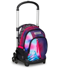 SEVEN FLEX SHADEFULL GIRL Abnehmbarer Trolley-Rucksack, 3 R&auml;der violett - Rucks&auml;cke mit Trolleyfunktion - 3
