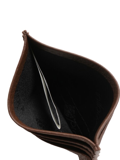 BASIC Kartenetui aus Leder mit Metalllogo dunkelbraun - Brieftaschen Damen