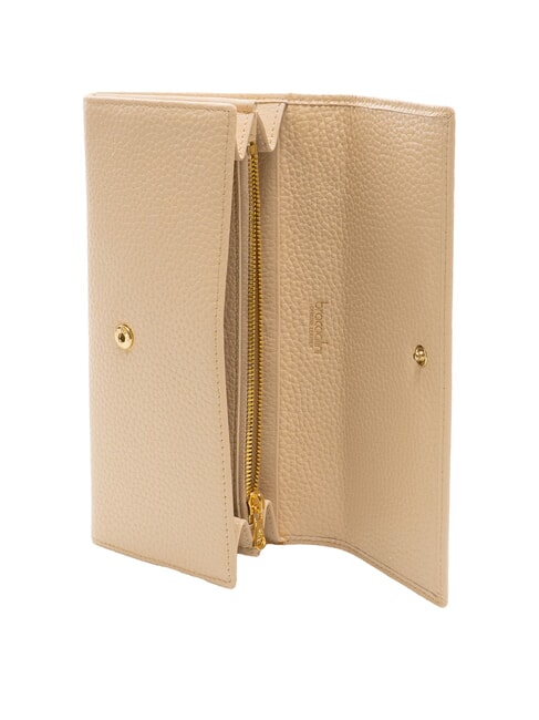 BASIC Gro&szlig;e kontinentale Lederbrieftasche Beige - Brieftaschen Damen