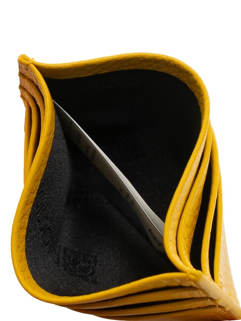 BASIC Kartenetui aus Leder mit Metalllogo Gelb - Brieftaschen Damen