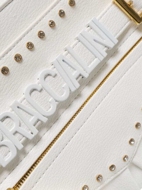 GISELLE Umh&auml;ngetasche mit Metalllogo Wei&szlig; - Damentaschen