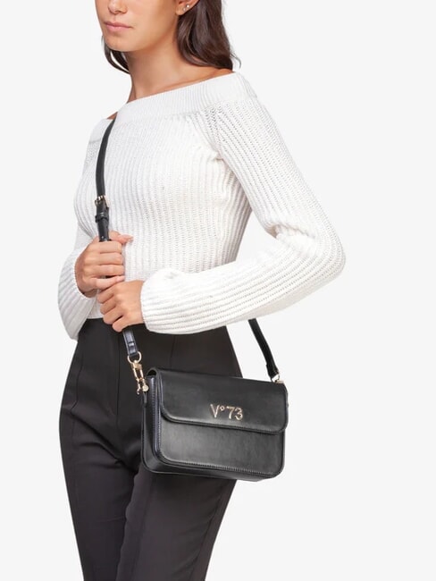 BAMBOO BAG Umh&auml;ngetasche mit &Uuml;berschlag Schwarz - Damentaschen