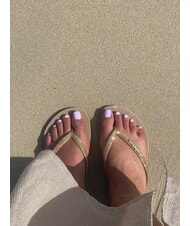 HAVAIANAS SLIM GLITTER II Flip-Flops Sand/Goldhellmetallic - Damenschuhe - 6