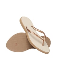 HAVAIANAS SLIM POINT Flip-Flops Ros&eacute;gold/Beige - Damenschuhe - 5