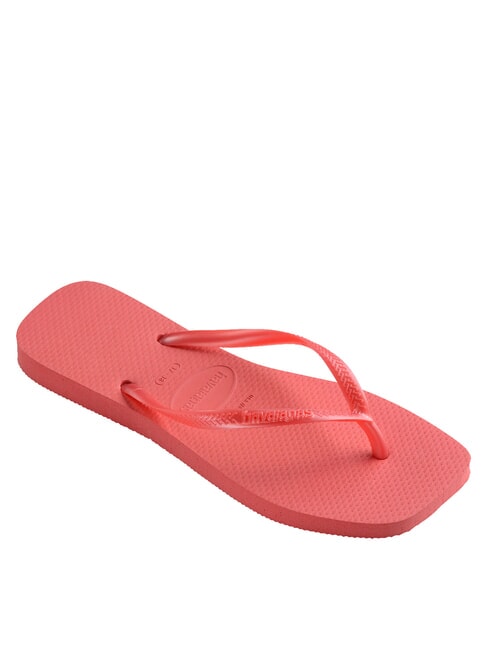 SLIM SQUARE Flip-Flops mit quadratischer Zehenpartie tropische Korallen - Damenschuhe
