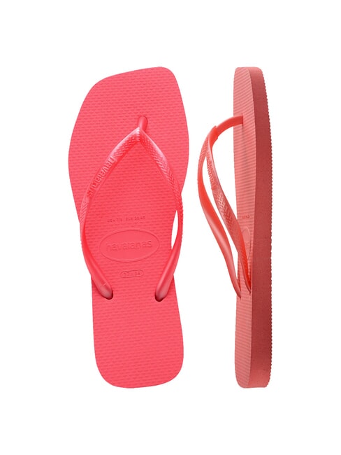 SLIM SQUARE Flip-Flops mit quadratischer Zehenpartie tropische Korallen - Damenschuhe